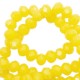 Top Facet kralen 4x3mm disc Marigold yellow-pearl shine coating